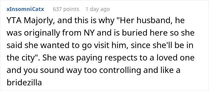 Woman Wants To Know If She Was A Bridezilla For Scolding Cousin For Going Off To Visit Her Husband's Grave And Being Late For Bachelorette Dinner