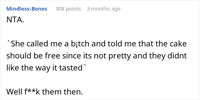 Family Has To Pick Sides After Woman Refuses To Bake More Cakes For Cousin After She Disappeared When She Had To Pay For The First One