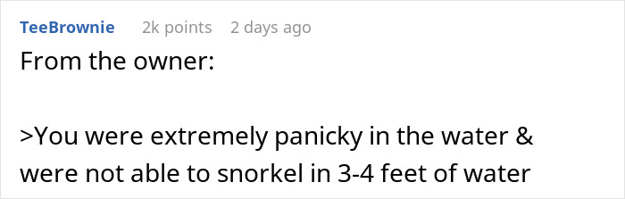 Non-Swimmer Books A Snorkeling Tour, Gets Roasted By A Business Owner When He Leaves 1-Star Review Online