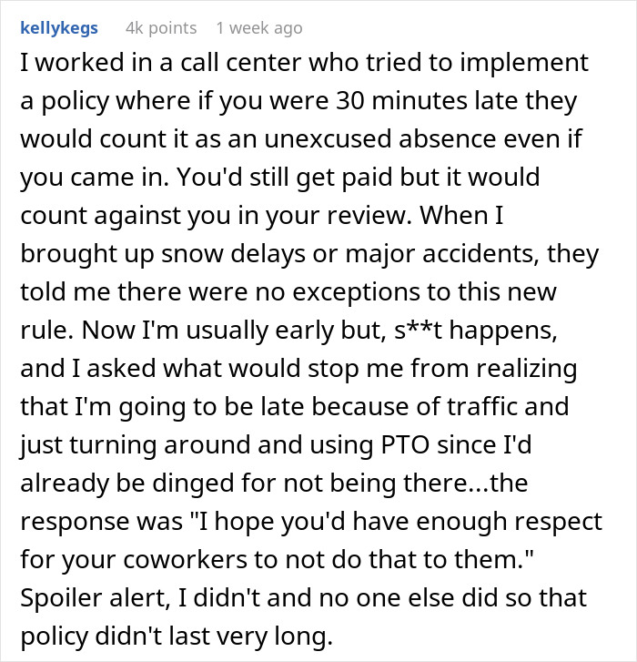 Boss, Tired Of People Not Coming In At 6 AM Sharp, Decides To Punish Them By Docking 15 Mins, But It Quickly Comes Back To Bite Him