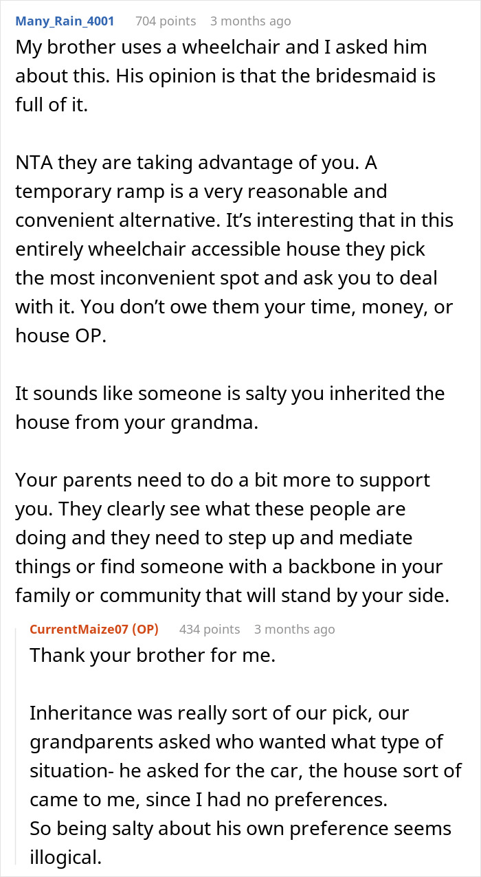 After Suggesting To Use A Temporary Ramp So Her House Can Be Accessible For A Wedding, Woman Exposes The Insulting Bride-To-Be And The Wedding Is Called Off After Suggesting To Use A Temporary Ramp So Her House Can Be Accessible For A Wedding, Woman Exposes The Insulting Bride-To-Be And The Wedding Is Called Off