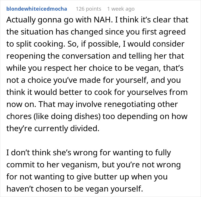 Man Asks &ldquo;[Am I The Jerk] For Telling My Vegan Girlfriend That I Will Not Stop Using Butter?&rdquo;