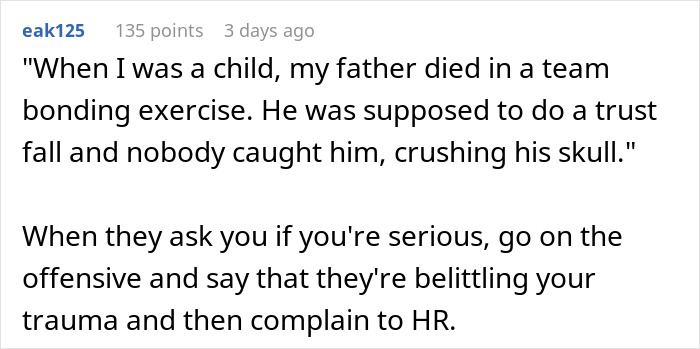 People Are Shocked After Reading How This Workplace Thought Discussing Childhood Traumas Was A Good Team-Building Exercise