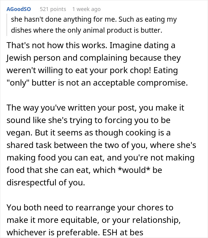 Man Asks &ldquo;[Am I The Jerk] For Telling My Vegan Girlfriend That I Will Not Stop Using Butter?&rdquo;