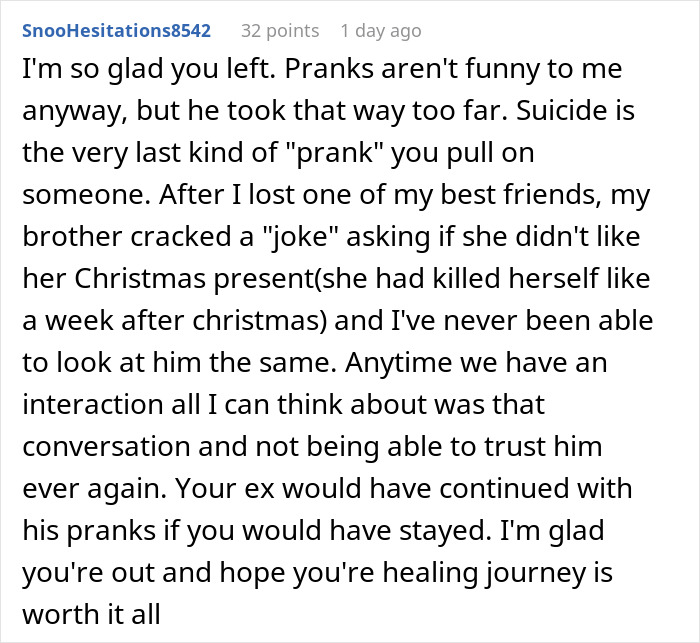 The Internet Backs This Woman Who Left Her Boyfriend Over A Prank The Internet Backs This Woman Who Left Her Boyfriend Over A Prank