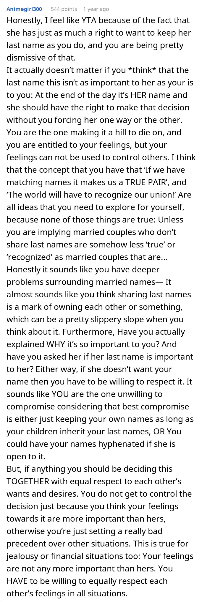 Man Wonders If He Is Wrong To Want His Fianc&eacute;e To Have His Last Name When She Doesn&rsquo;t