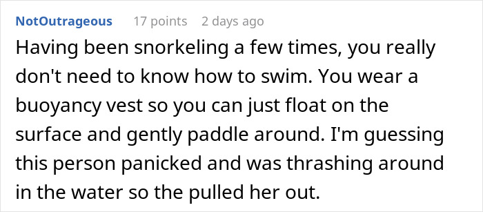 Non-Swimmer Books A Snorkeling Tour, Gets Roasted By A Business Owner When He Leaves 1-Star Review Online