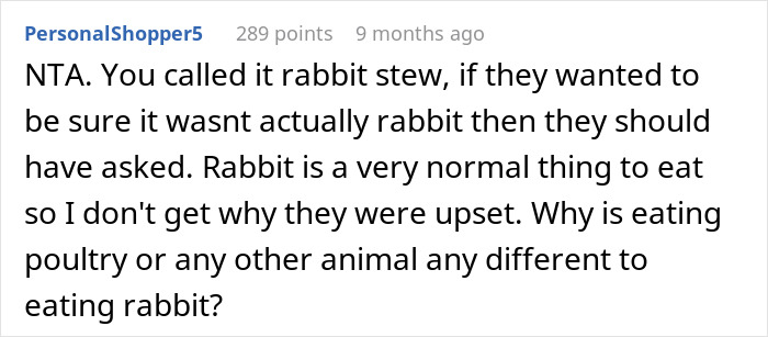 Woman Serves Rabbit Stew For Themed Party, Guests Flip Out After Realizing It Contains Actual Rabbit Meat