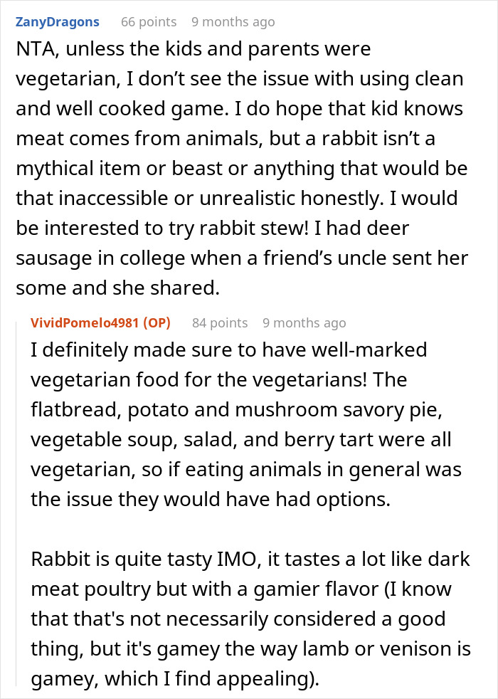 Woman Serves Rabbit Stew For Themed Party, Guests Flip Out After Realizing It Contains Actual Rabbit Meat