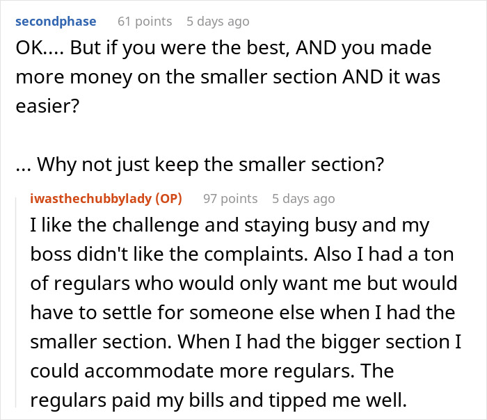 Server Maliciously Complies And Lets Newbies Take Care Of Her Tables After They Complained Hers Are Better, They Regret Asking For It Server Maliciously Complies And Lets Newbies Take Care Of Her Tables After They Complained Hers Are Better, They Regret Asking For It