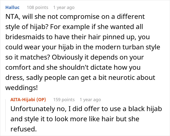 Muslim Bridesmaid Asks If She's A Jerk For Not Compromising And Keeping Her Hijab On For Her Friend's Wedding