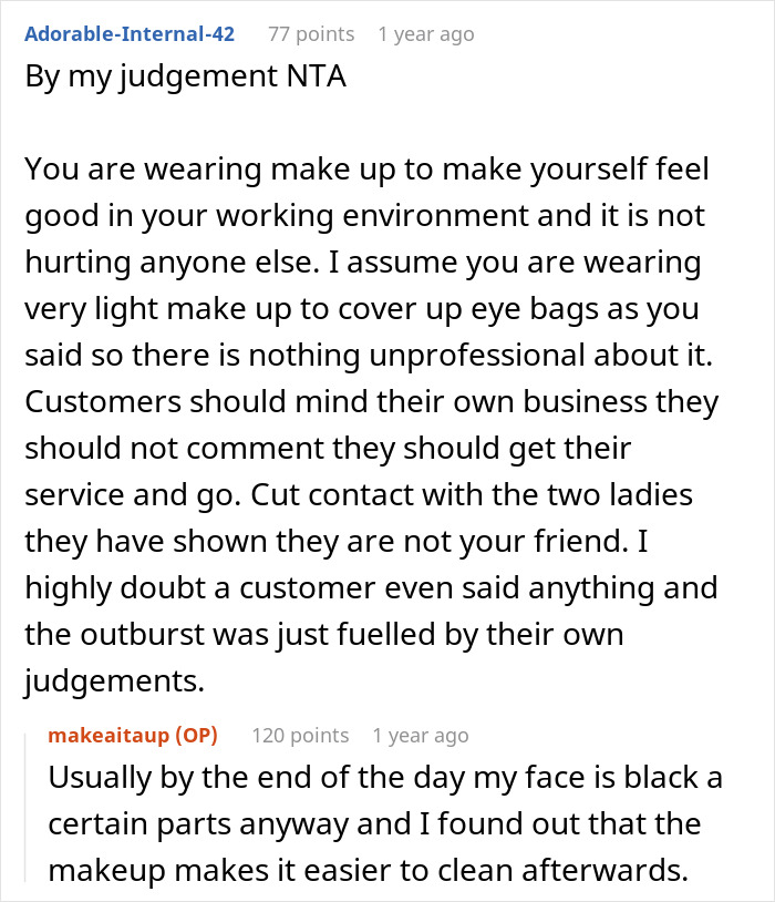 "My Confidence Was Skyrocketing": Mechanic Starts Wearing Makeup At Work, Front Desk Coworkers Have A Problem With It