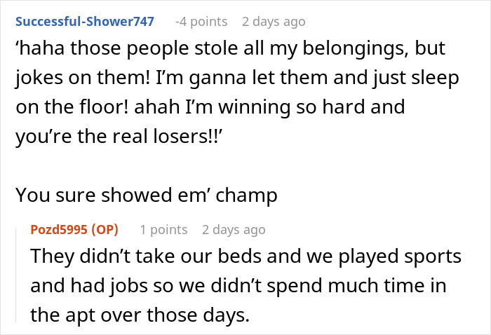 Knowing Their Home Is Tiny, Students Get Revenge On Neighbors Who Stole Furniture From Their House By Not Taking It Back