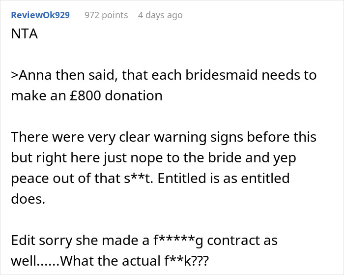 "Two Of The Bridesmaids Stormed Off": Woman Refuses To Participate In Wedding After Hearing Bride's Delusional Expectations, Gets Called All Kinds Of Rude Names
