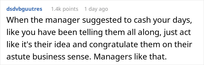 “You Have To Use Your Vacation Days”: Employee Makes Company Backpedal After Saying They Can’t Cash In Their Unused Vacation Days “You Have To Use Your Vacation Days”: Employee Makes Company Backpedal After Saying They Can’t Cash In Their Unused Vacation Days