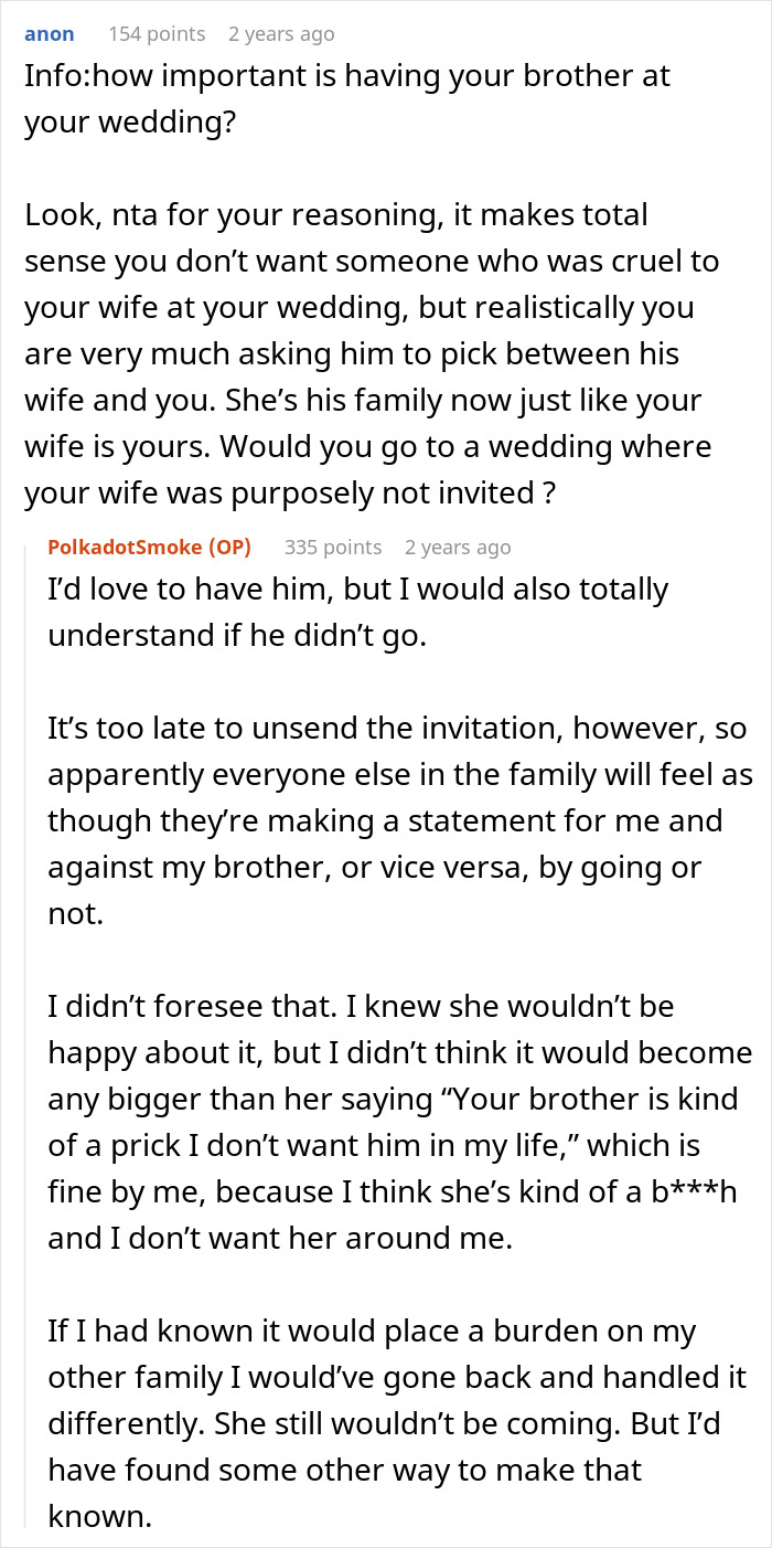 SIL Fat-Shames This Guy's Fianc&eacute;e, Gets Upset When She Gets Excluded From Their Wedding, Despite Her Husband Getting To Go