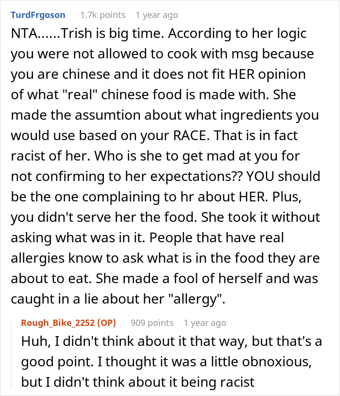 Woman Loses It After She Finds Out A Coworker's Meal She Helped Herself To Contained MSG, Takes Her To HR
