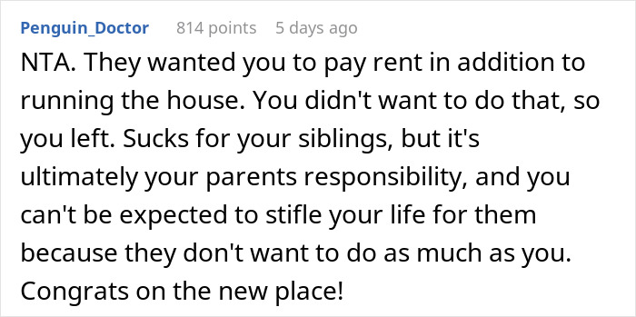 Family Doesn't Appreciate All The Household Work This Woman Does And Demands She Pays Rent, Regret It When She Moves Out Instead Family Doesn't Appreciate All The Household Work This Woman Does And Demands She Pays Rent, Regret It When She Moves Out Instead