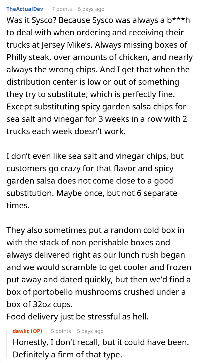 Vendor Won&rsquo;t Credit Missing Item Due To &ldquo;Strict Policy,&rdquo; Restaurant Manager Maliciously Complies