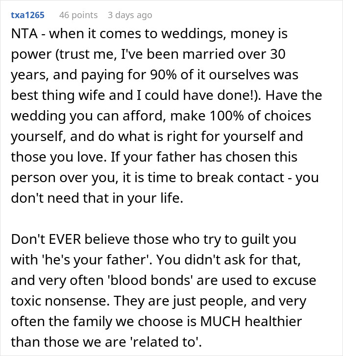 Daughter Uninvites Her Dad And His GF From Her Wedding After They Demand Everything Is Vegan, From Food To The Guests' Shoes