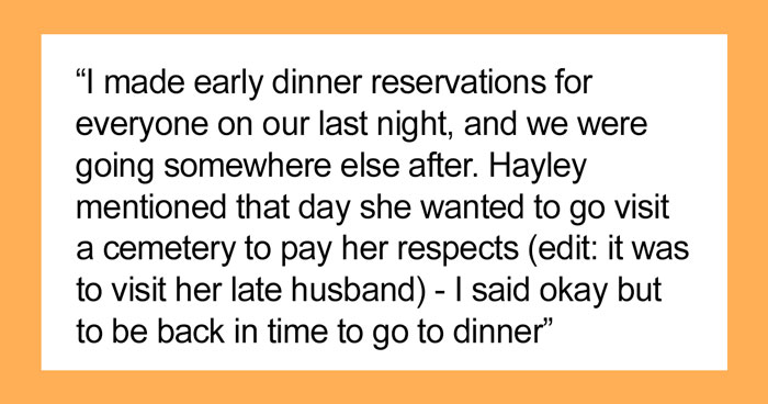 Woman Wants To Know If She Was A Bridezilla For Scolding Cousin For Going Off To Visit Her Husband’s Grave And Being Late For Bachelorette Dinner