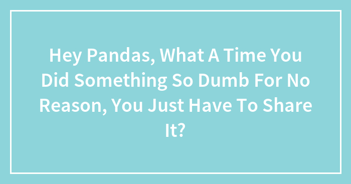 Hey Pandas, What A Time You Did Something So Dumb For No Reason, You Just Have To Share It?