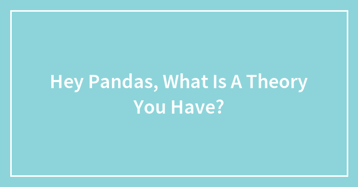 Hey Pandas, What Is A Theory You Have? (Closed)
