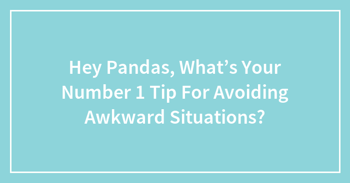 Hey Pandas, What’s Your Number 1 Tip For Avoiding Awkward Situations? (Closed)