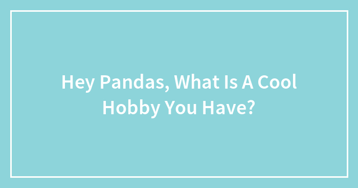 Hey Pandas, What Is A Cool Hobby You Have? (Closed)