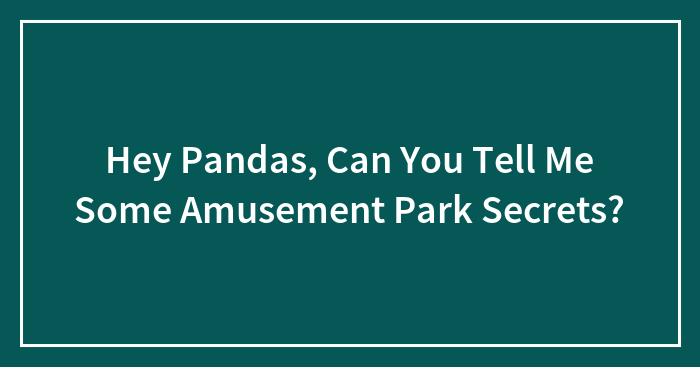 Hey Pandas, Can You Tell Me Some Amusement Park Secrets? (Closed)
