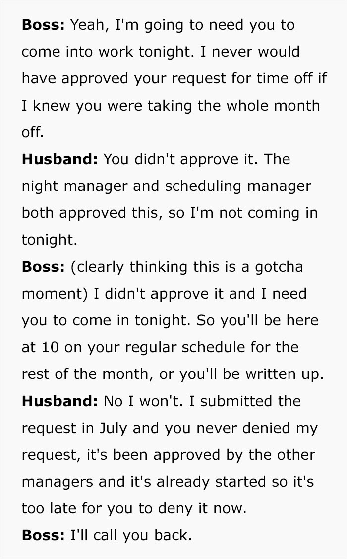 New Dad Can't Get His 22-Year-Old Boss To Approve His Paternity Leave, Comes Up With A Genius Malicious Compliance Plan New Dad Can't Get His 22-Year-Old Boss To Approve His Paternity Leave, Comes Up With A Genius Malicious Compliance Plan