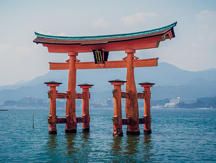 Japan temple in the lake