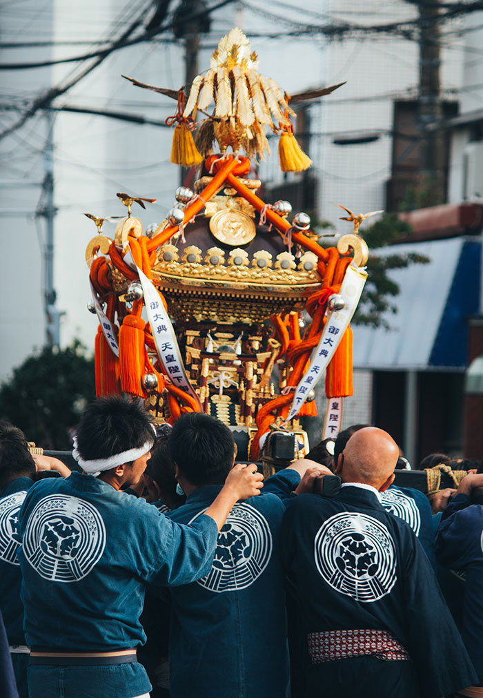 People holding culture symbol in Japan