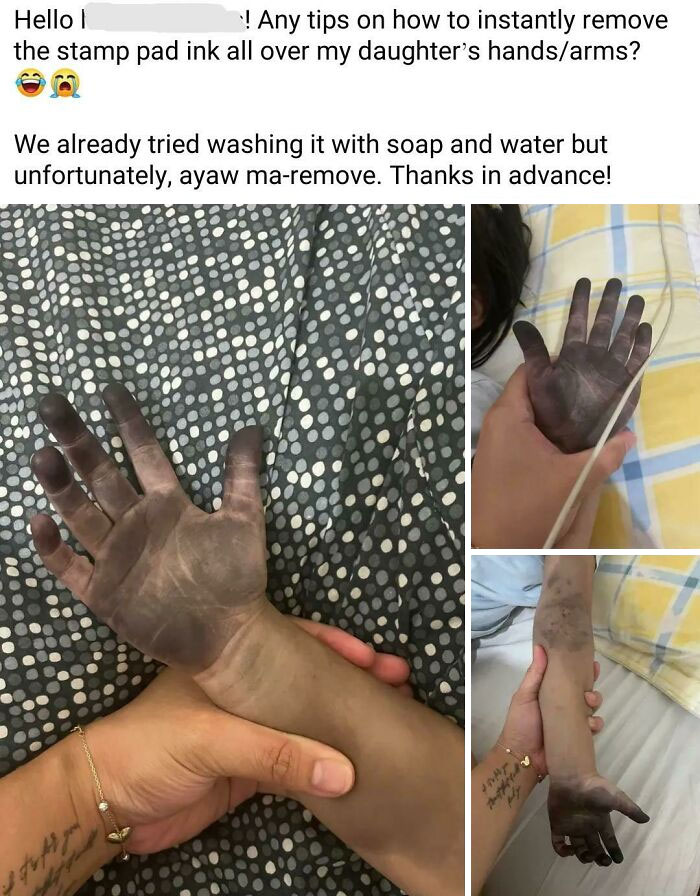 Played With The Stamp Pad Ink And Now The Ink Is Hard To Remove