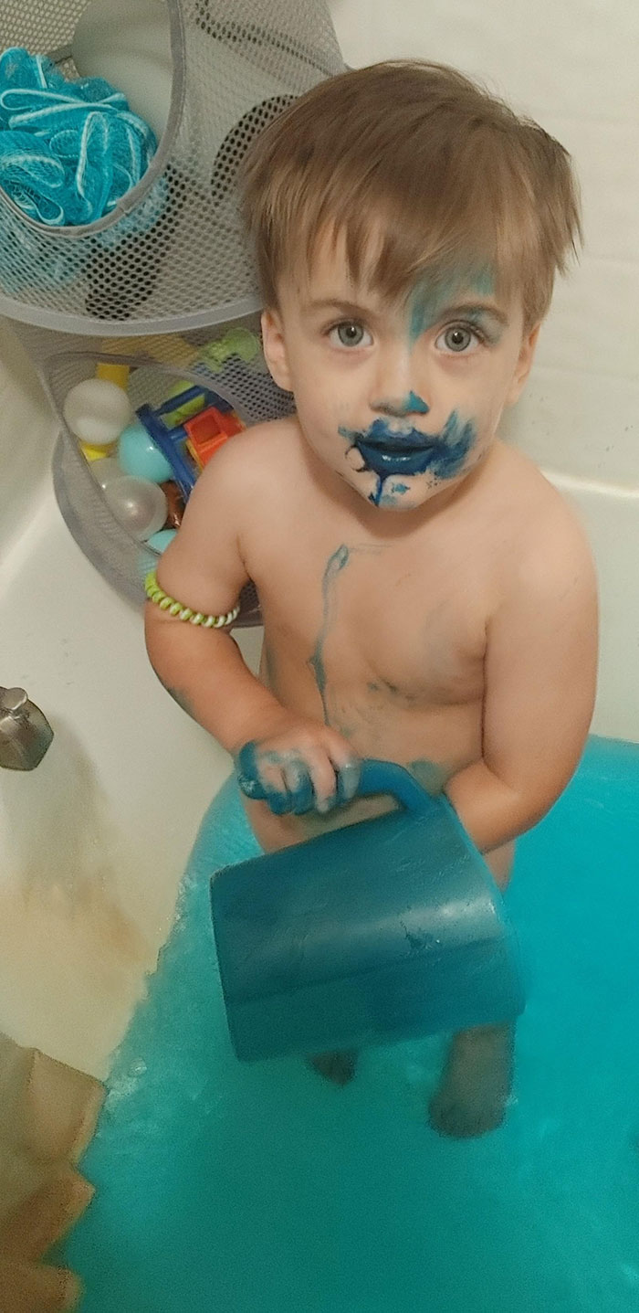 Smurf Devourer. Son Grabbed Food Dye Off The Counter