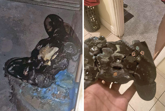 Smelled Gas In My House. Opened Oven Just To Find My Controller Extra Burned. Thanks, Toddler