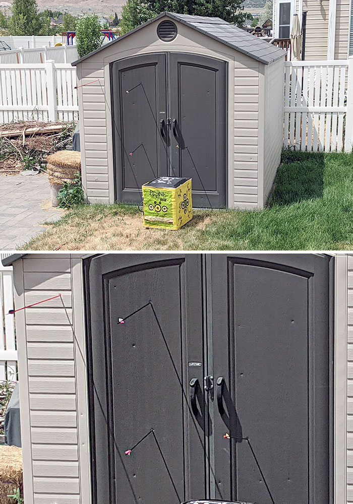 Walked Into My Backyard To Find That My 10-Year-Old Brother Played With One Of My Old Archery Sets