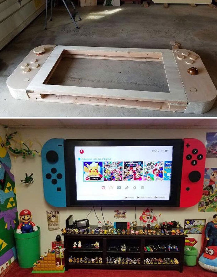 65-Inch Flatscreen Modded To Look Like A Giant Nintendo Switch