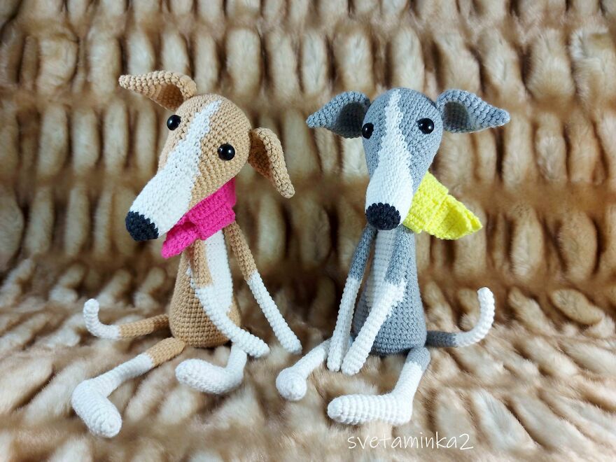 I Created An Amigurumi Pattern To Crochet Cool Greyhound Dogs. Just Look At How Cute They Are!