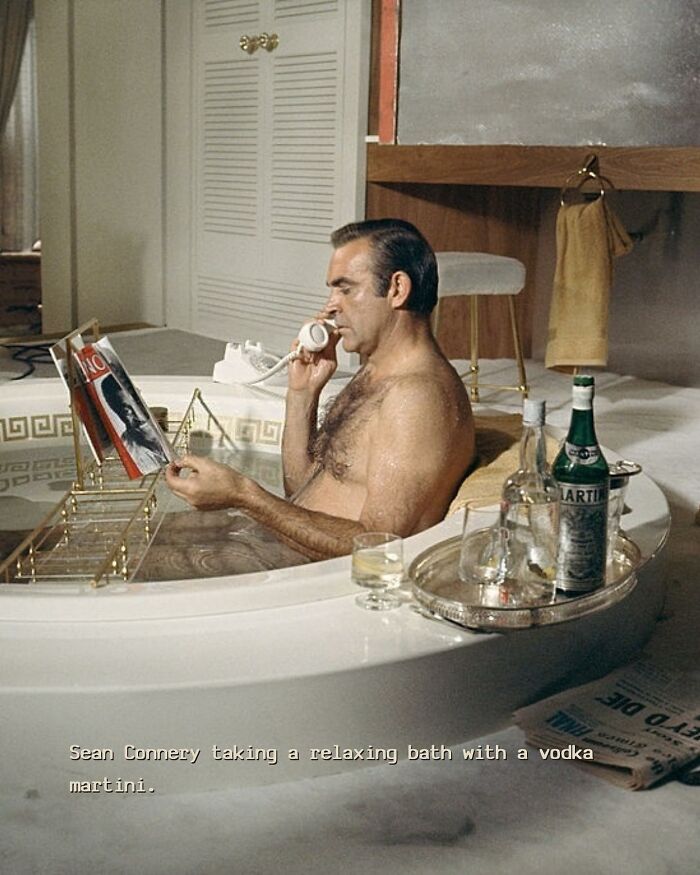 Sean Connery Between Takes On The Set Of The 1971 James Bond Film