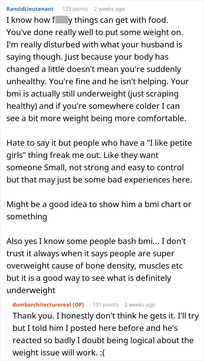 Wife Gains 4kg And Her Husband Keeps Pointing Out That He &ldquo;Likes Them Petite&rdquo;, So She Bites Back