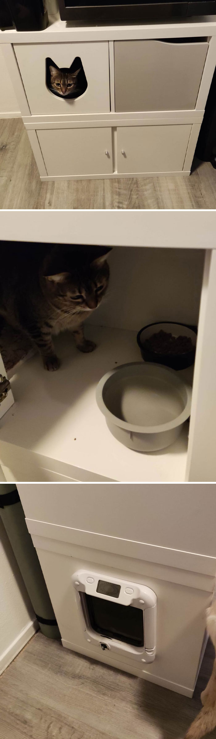 This Is My IKEA "Hack". It's A Restaurant And Toilet For My Cat