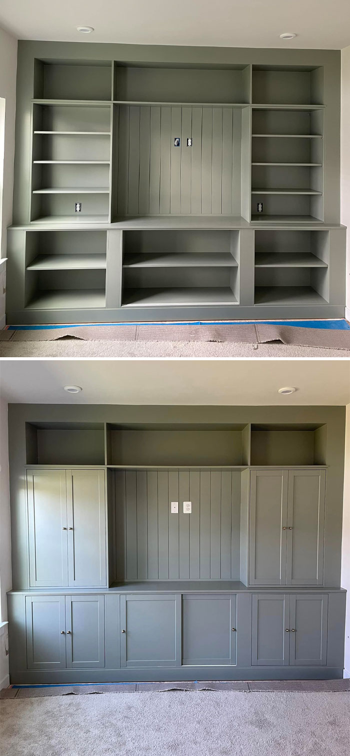 My Husband And I Finished Our Playroom Built-Ins For Our Two Daughters! We Put Our Own Spin On An IKEA Hack Using Havsta Cabinets