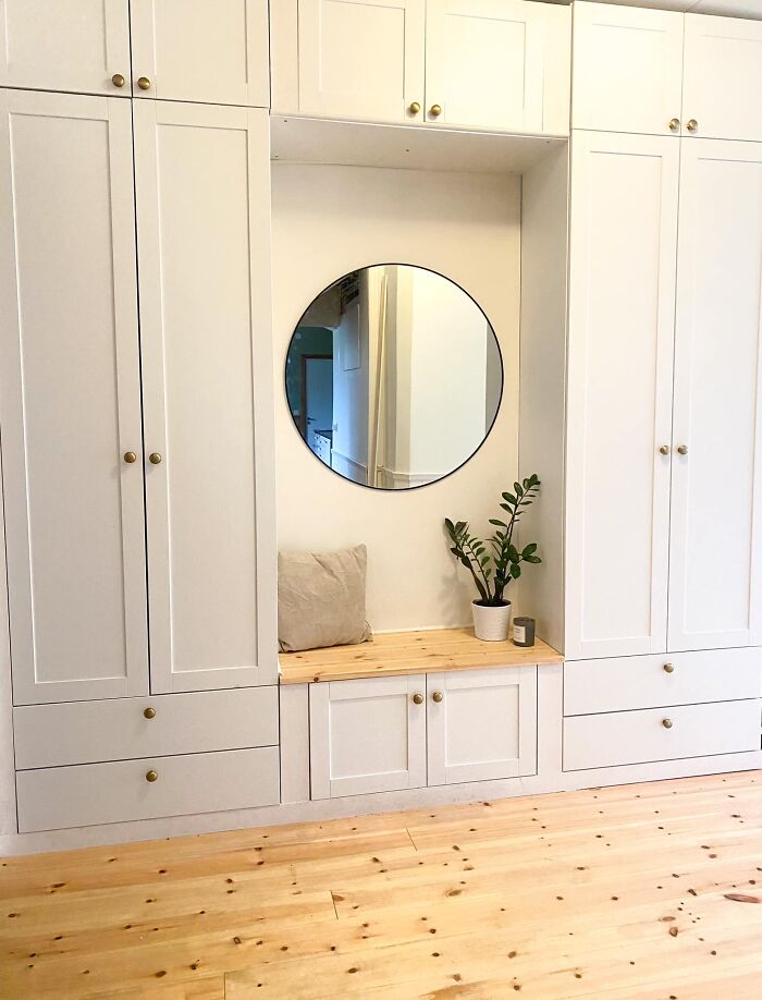 Built A Hallway Storage To Fit Our House From 1914. Built With IKEA's Place Buds Bought From Other Store