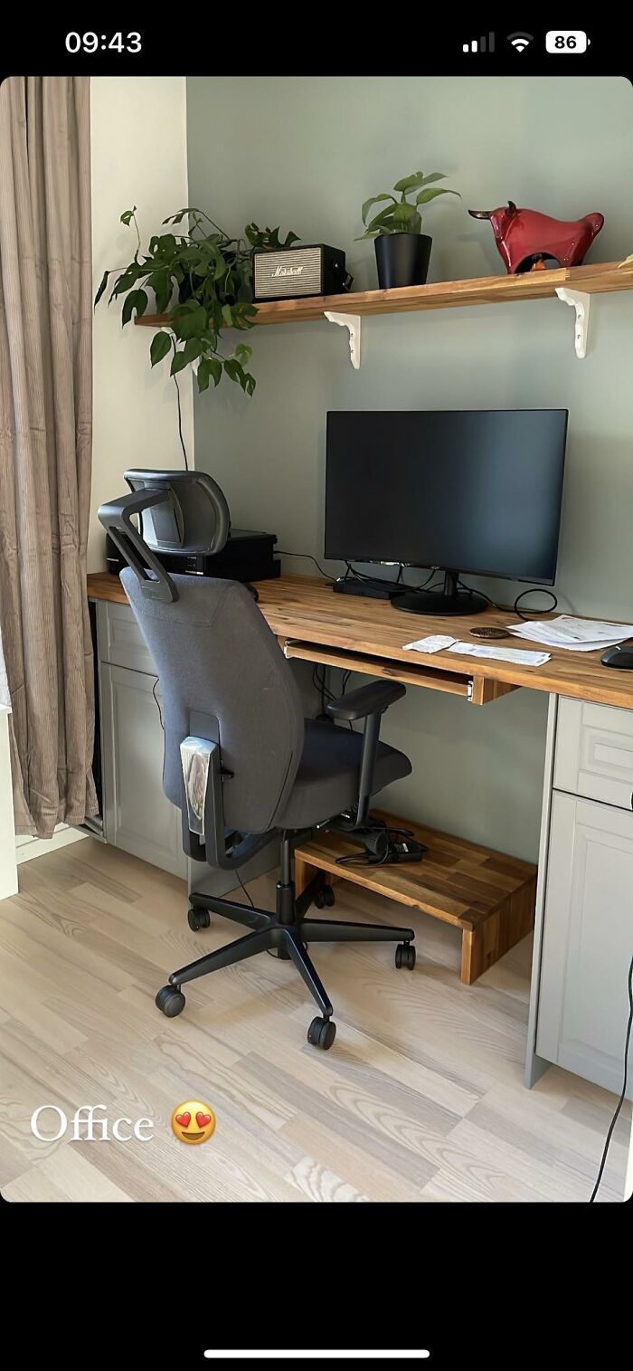 We Couldn’t Find A Desk We Wanted So We Made One Out Of Ikeas Kitchen “Bodbyn”