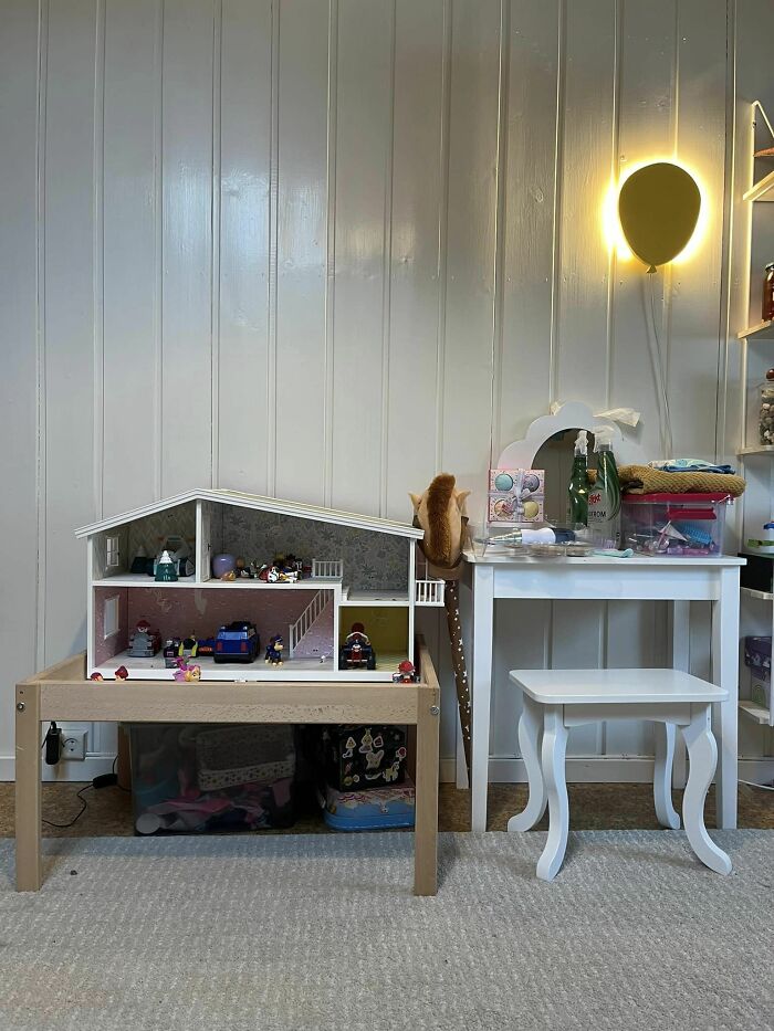 We Didn’t Need The Changing Table Anymore, So We Made Two Play Tables Out Of It