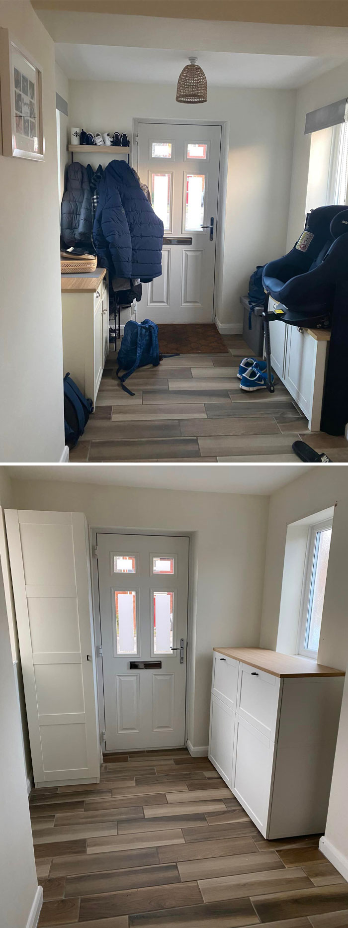 So Happy With My Hallway (Finishing Touches/Decor Missing) I Was Sick Of Shoes, Coats, Clutter On Show. Used Task Rabbit For The First Time And They Were Amazing - 1 Hour To Build These Would Have Taken Me Forever!