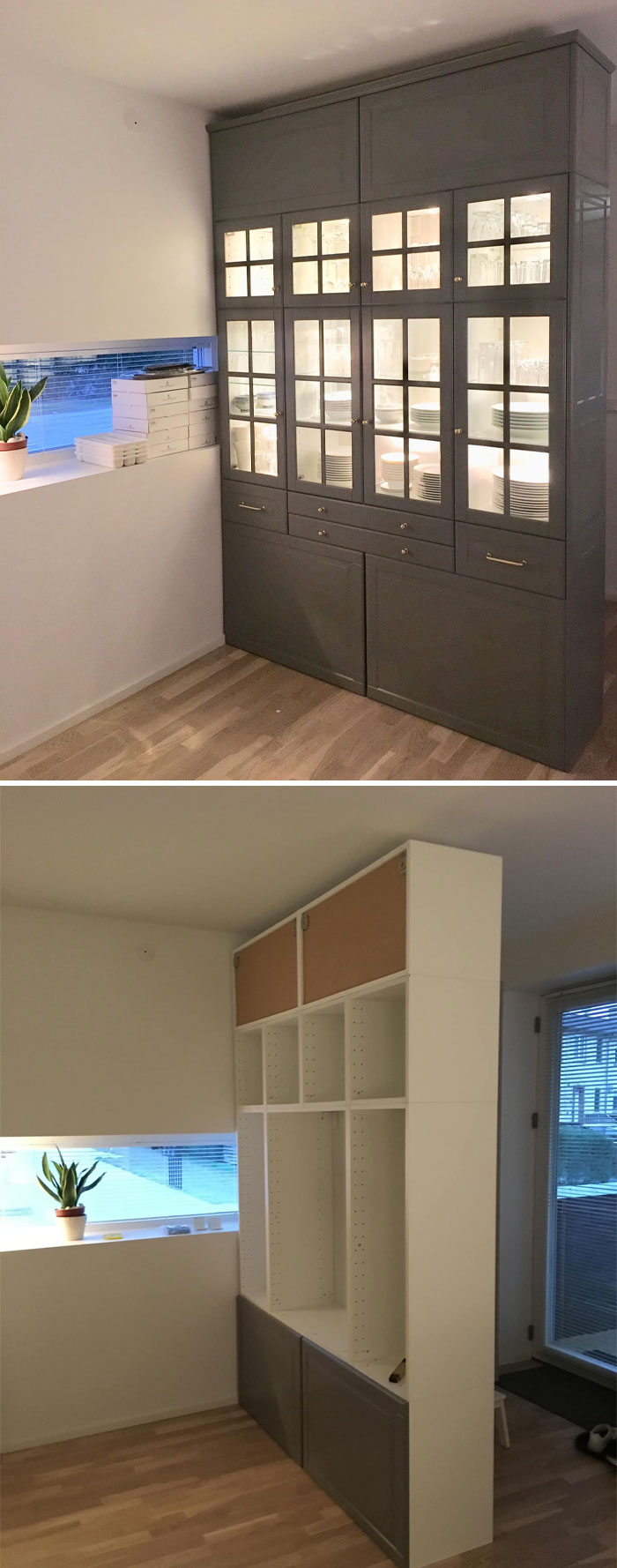 I Made This Room Divider As A Display Cabinet Against The Dining Table And Entrance Furniture Against The Front Door