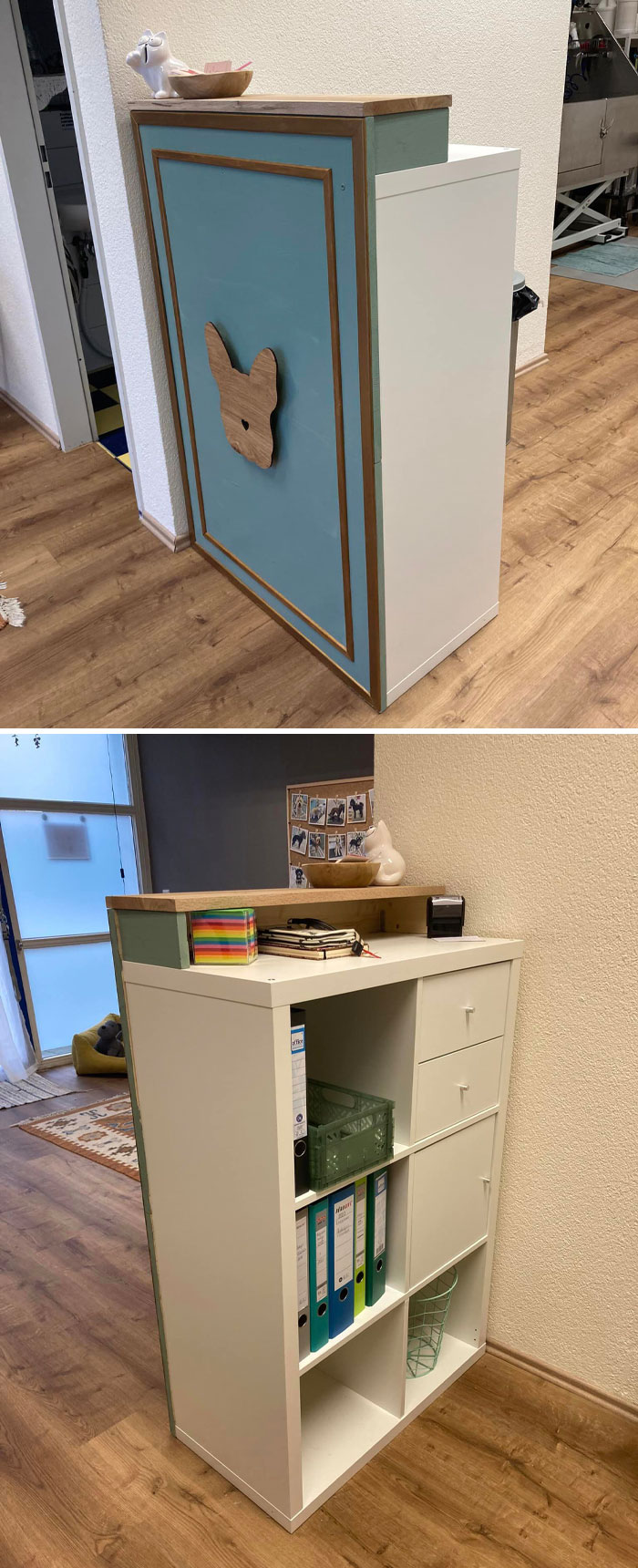 This Is My Self Made Doggy Grooming Salon Counter. The Corpus Is A 3x2 Kallax