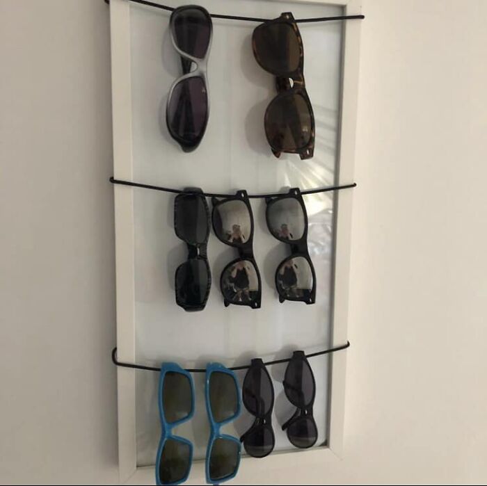 Ribba Frame, Some Strings And A Staplegun, And You Get A Hanger For Your Sunglasses